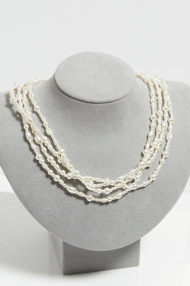 Jon Richard Gold Plated Semi Precious Multi Row Twisted Necklace