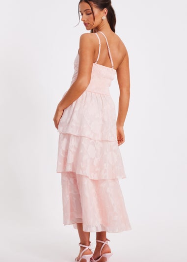 Quiz Pink Petite Tiered Maxi Dress