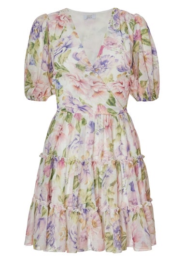 Quiz Multi Petite Frill Skater Dress