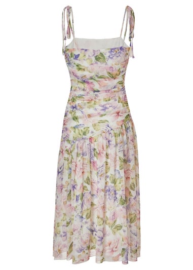 Quiz Multi Petite Chiffon Ruched Midaxi Dress