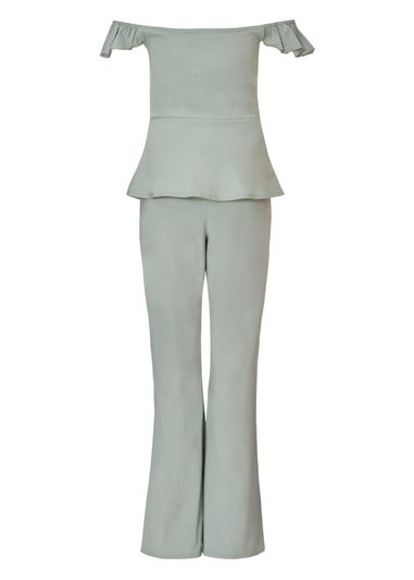 Quiz Green Frill Sleeve Jumpsuit