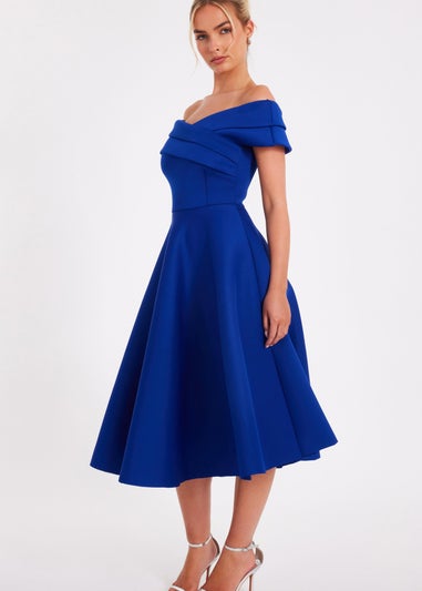 Quiz Blue Bardot Midaxi Dress