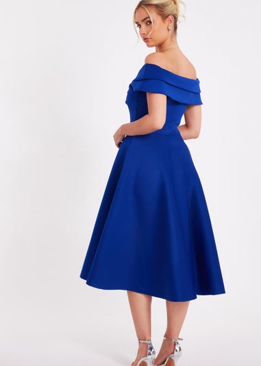 Quiz Blue Bardot Midaxi Dress