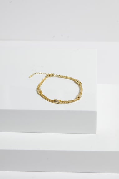 Jon Richard Gold Plated Mesh & Kiss Bracelet