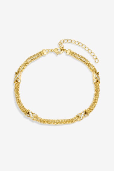 Jon Richard Gold Plated Mesh & Kiss Bracelet