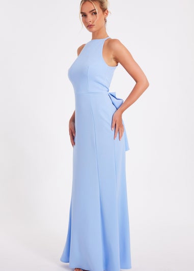 Quiz Blue Halter Neck Fishtail Maxi Dress