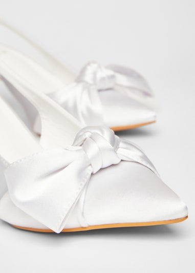 Quiz White Slingback Court Heels