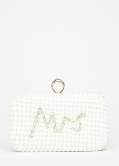 Quiz White Bridal Diamante Ring Box Bag