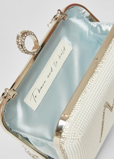 Quiz White Bridal Diamante Ring Box Bag