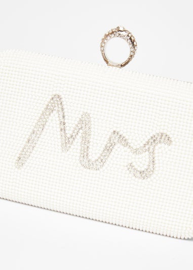 Quiz White Bridal Diamante Ring Box Bag