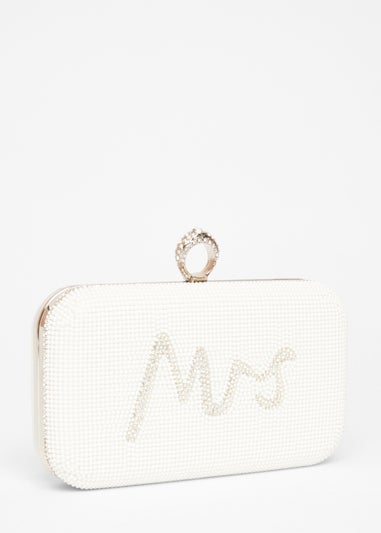 Quiz White Bridal Diamante Ring Box Bag