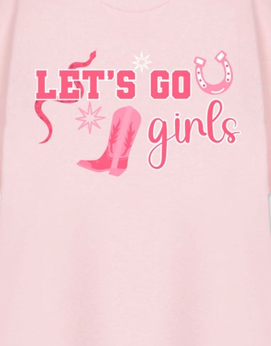 Show Me The Merch Let's Go Girls Pink T Shirt