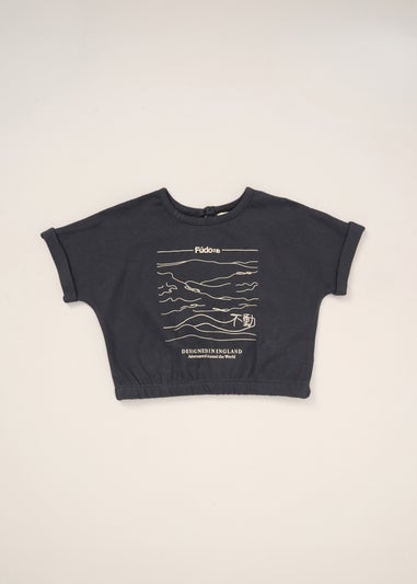 Fudo Dark Grey T Shirt Skirt & Belt Purse Outfit Set (2-7yrs)