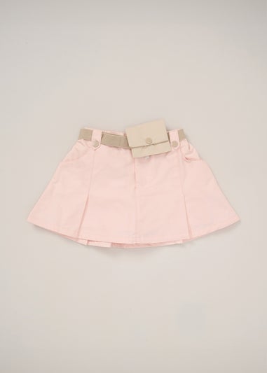 Fudo Beige T Shirt Skirt & Belt Purse Outfit Set (2-7yrs)