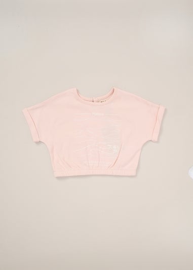 Fudo Soft Pink T Shirt Skirt & Belt Purse Outfit Set (2-7yrs)