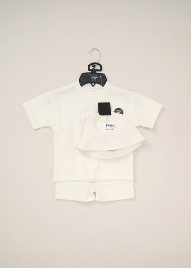 Fudo Cream T Shirt Shorts & Bucket Hat Outfit Set (12-24mnths)
