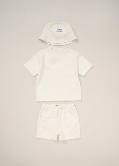 Fudo Cream T Shirt Shorts & Bucket Hat Outfit Set (12-24mnths)