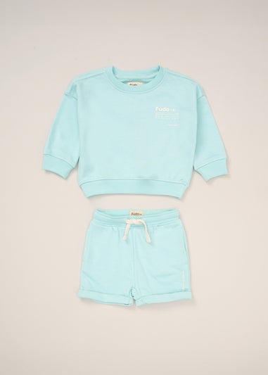 Fudo Light Blue Jumper & Shorts Outfit Set (12-24mnths)