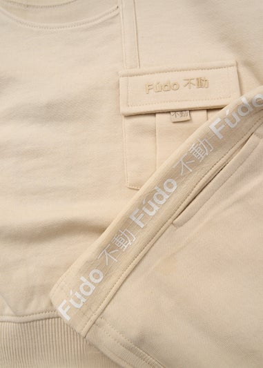 Fudo Beige Jumper & Shorts Outfit Set (12-24mnths)