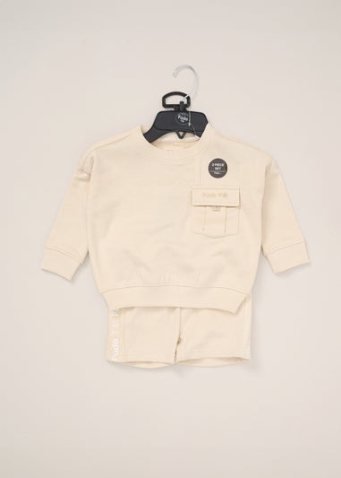 Fudo Beige Jumper & Shorts Outfit Set (12-24mnths)