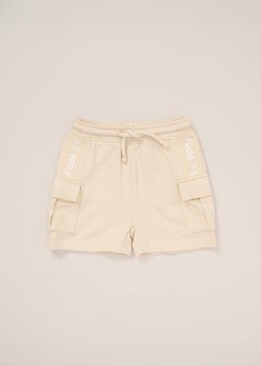 Fudo Beige T Shirt Shorts & Bucket Hat Outfit Set (12-24mnths)