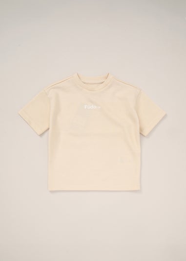 Fudo Beige T Shirt Shorts & Bucket Hat Outfit Set (12-24mnths)