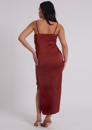 Urban Bliss Red  Satin Organic Chain Dress