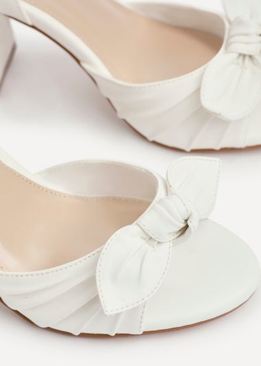 Linzi Darling White Faux Leather Heeled Sandals
