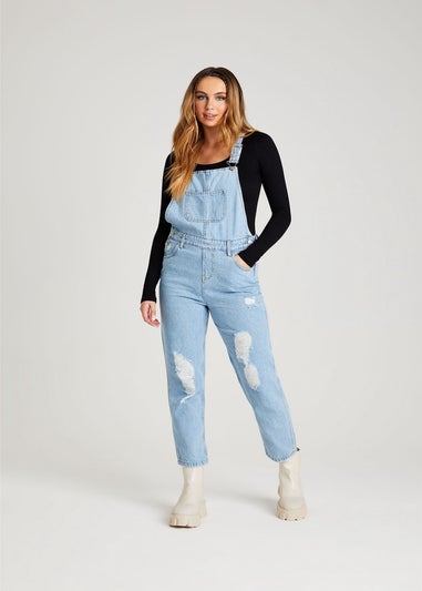 Urban Bliss Blue Ripped Long Dungaree