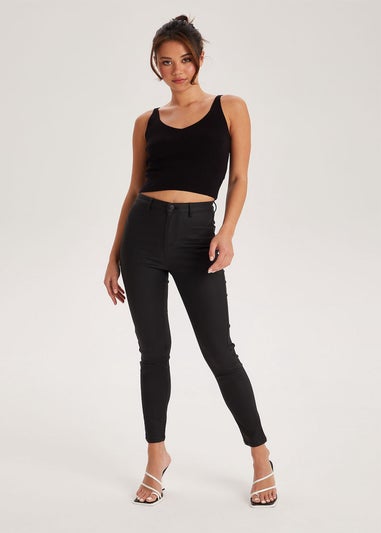 Urban Bliss Black High Waist Skinny Disco Jeans