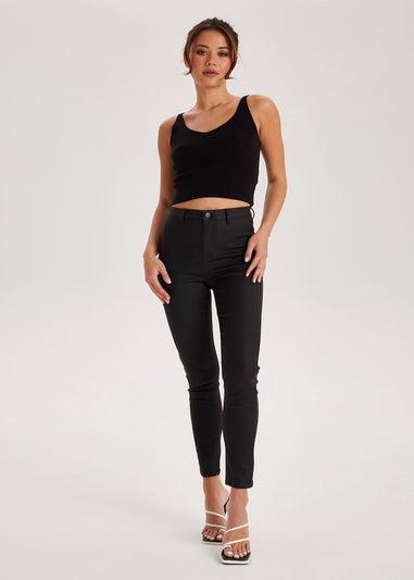 Urban Bliss Black High Waist Skinny Disco Jeans