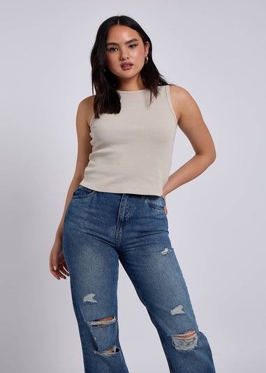 Urban Bliss Blue Ripped Flare Jean