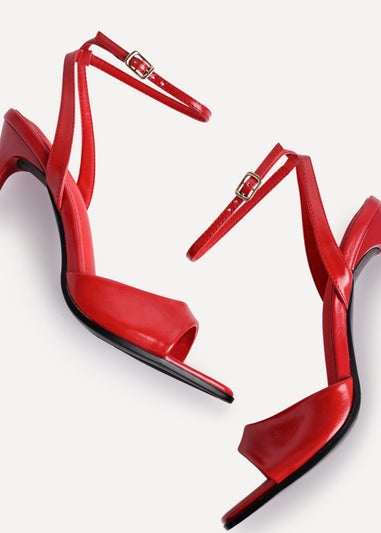 Linzi Jazz Red Faux Leather Stiletto High Heels