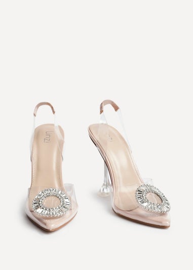 Linzi Tamsin Sand Perspex Court Heel
