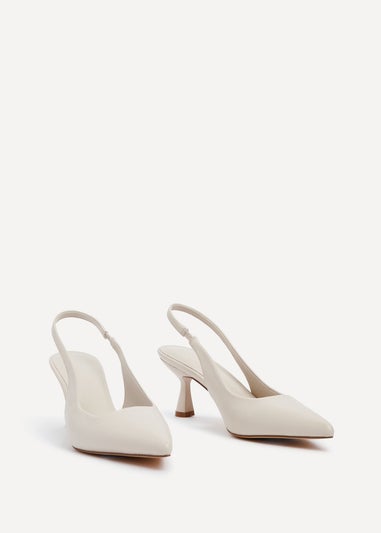 Linzi Presley Sand Faux Leather Sling Back Low Court Heel