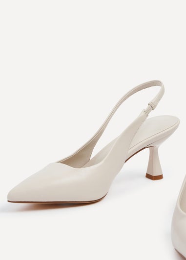 Linzi Presley Sand Faux Leather Sling Back Low Court Heel
