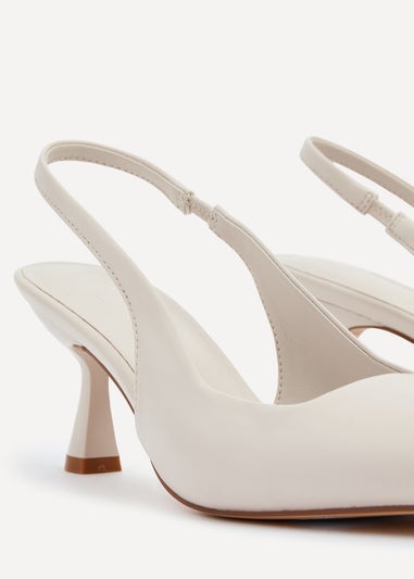Linzi Presley Sand Faux Leather Sling Back Low Court Heel