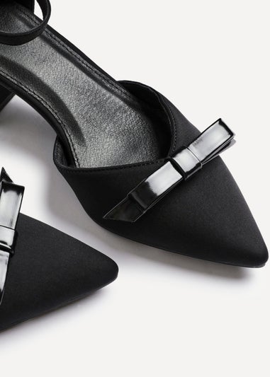 Linzi Orla Black Scuba Low Block Court Heel