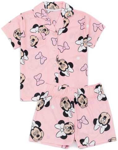 Disney Minnie Mouse Kids Shortie Pink Pyjamas (18 Months-8 Years)