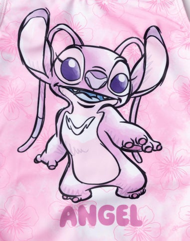 Disney Stitch Angel Kids Pink 1 Piece Swimsuit (5-14 Years)