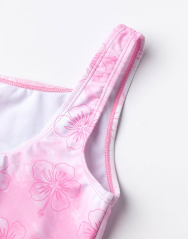 Disney Stitch Angel Kids Pink 1 Piece Swimsuit (5-14 Years)