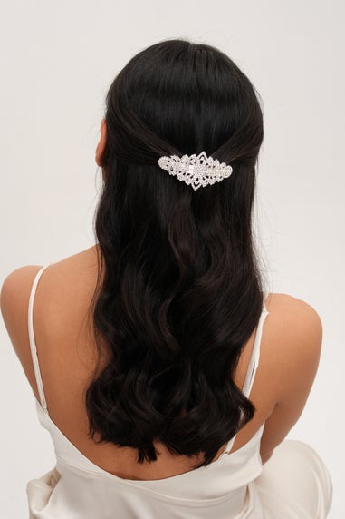 Jon Richard Silver Plated Crystal Diamante Barette