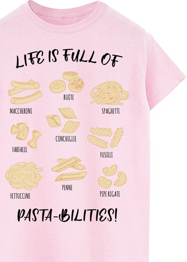 Brands In Life Is Full Of Pasta-bilities Pink Boyfriend Fit T-Shirt