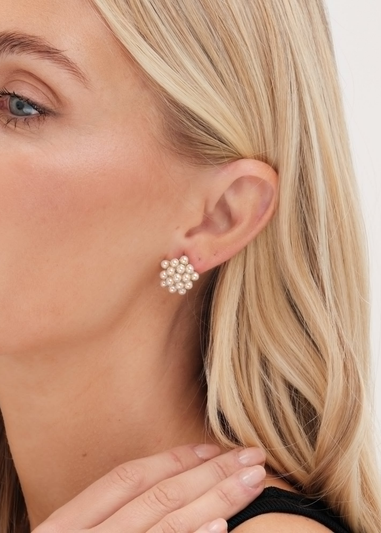 Jon Richard Gold Plated Clustered Pearl Earrings