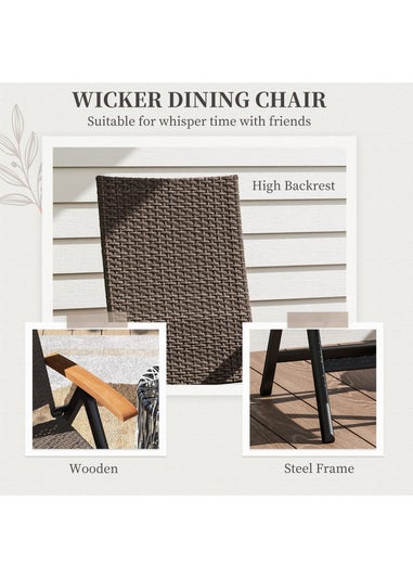 Outsunny Outdoor Folding Rattan Chair Dining Chair