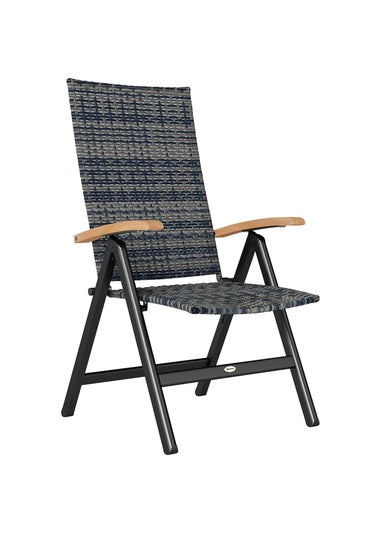 Outsunny Outdoor Folding Rattan Chair Dining Chair