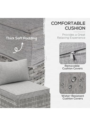 Outsunny Outdoor Garden Furniture Rattan Single Middle Sofa with Cushions