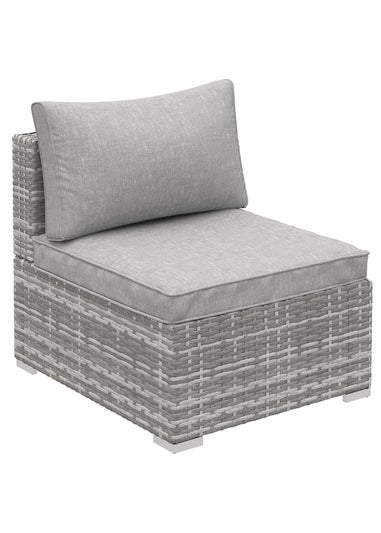 Outsunny Outdoor Garden Furniture Rattan Single Middle Sofa with Cushions