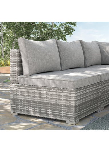 Outsunny Outdoor Garden Furniture Rattan Single Middle Sofa with Cushions