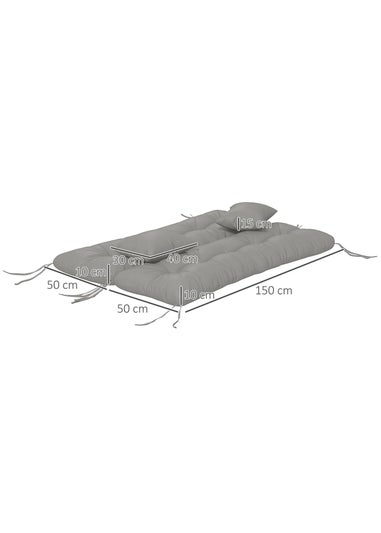 Outsunny Outdoor Back and Seat Cushion with Pillows No Swing